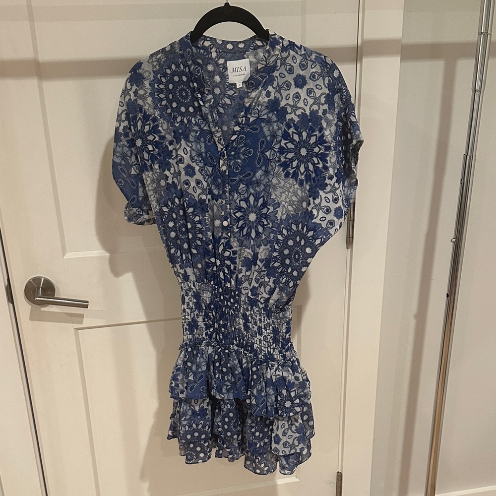 Misa Blue Floral Dress